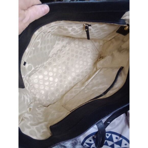 Kate Spade CA57710 Tote Bag Black Leather Gold Polka Dot Inside Shoulder Bag - Picture 7 of 11